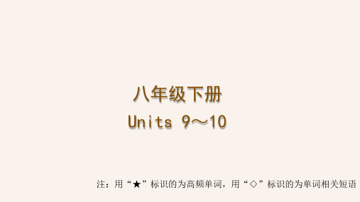 中考人教版英语一轮复习梳理课件八年级下册Units+9～10