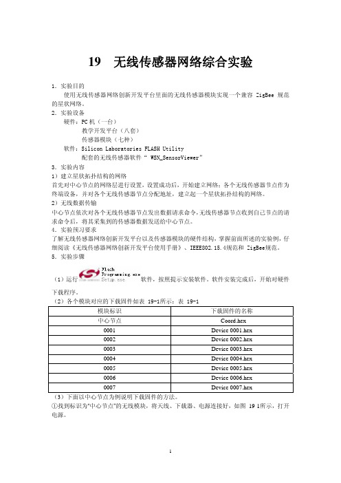 无线传感器网络综合实验