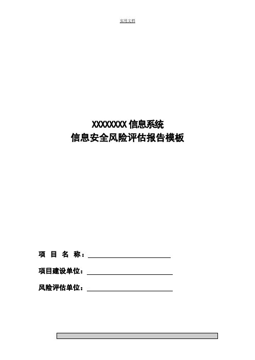 信息安全系统风险评估报告材料实用模板