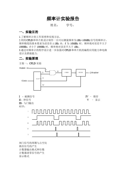 频率计实验报告