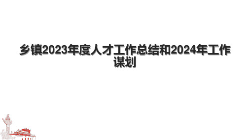 乡镇2023人才工作总结和2024年工作谋划