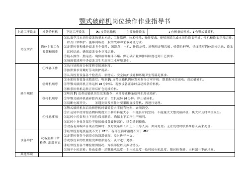 标准化岗位操作规程