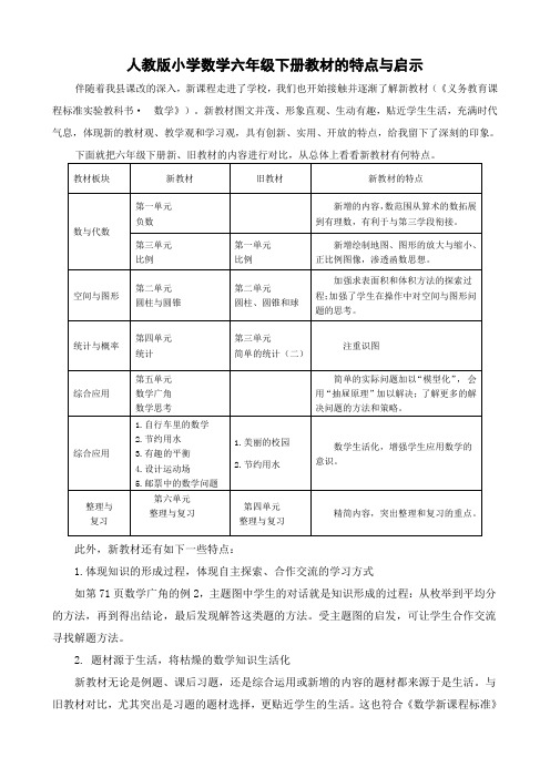 人教版小学数学新教材的特点、启示与困惑