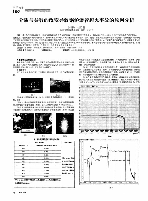 介质与参数的改变导致锅炉爆管起火事故的原因分析