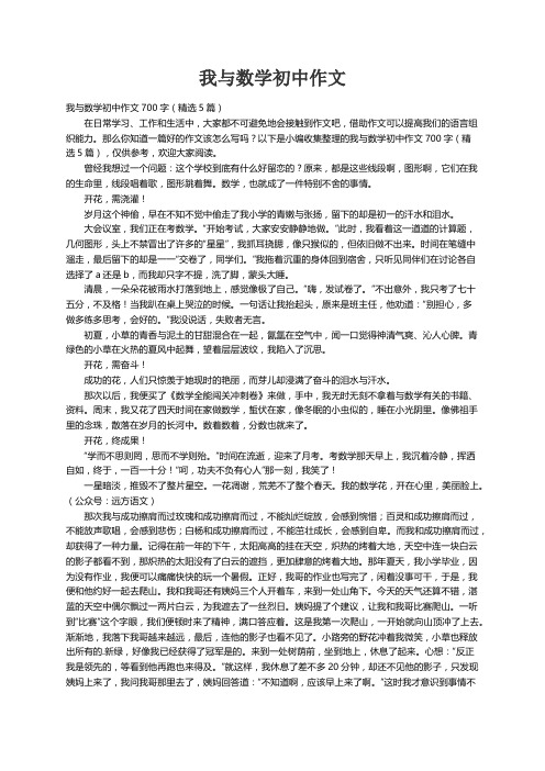 我与数学初中作文700字（精选5篇）