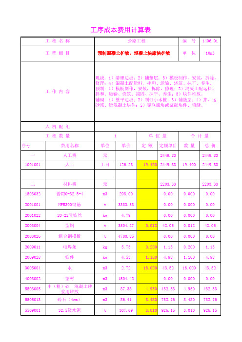 1406.01预制混凝土护坡,混凝土块席块护坡