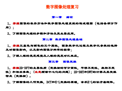 西安电子科技大学数字图像处理知识点复习大纲