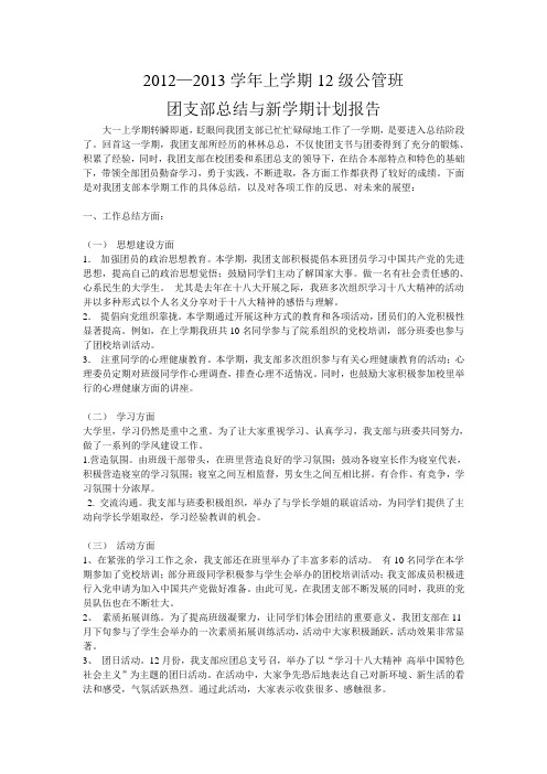 2012团支部总结报告