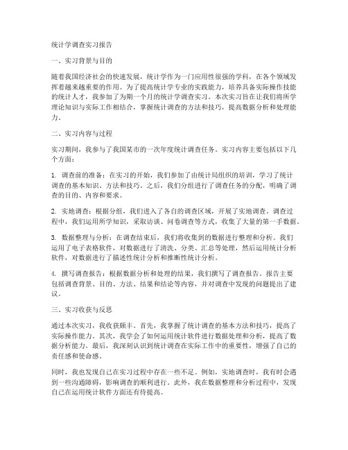 统计学调查实习报告