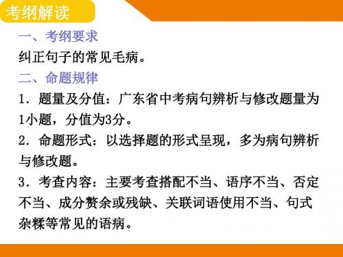 中考语文总复习精品课件第四章 病句的修改与辨析