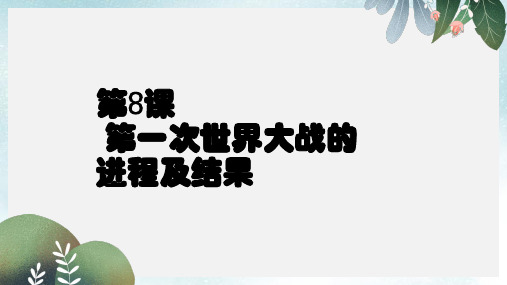 九年级历史下册第三单元第8课第一次世界大战的进程及结果课件2华东师大版