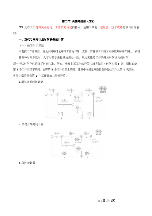 监理工程师-目标控制(水利)【进度】-第二章第二节关键路线法(CPM)