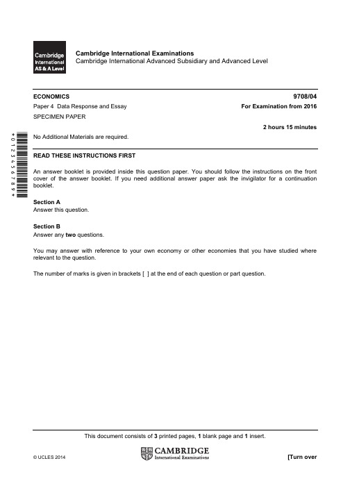 CIE Alevel Economics A2 sample paper