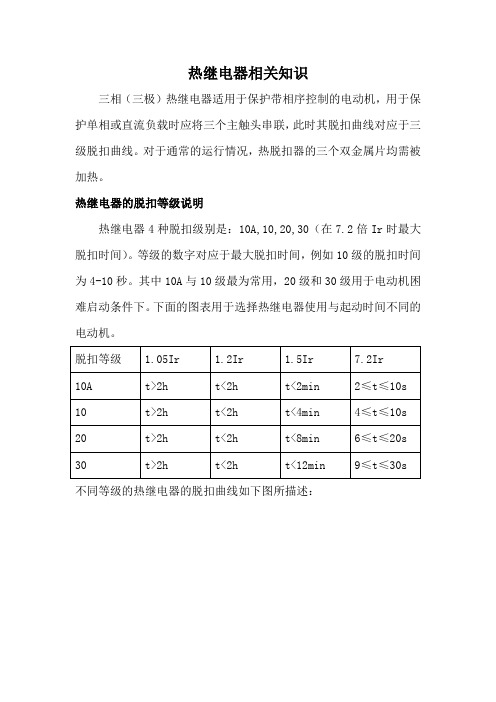 热继电器相关知识