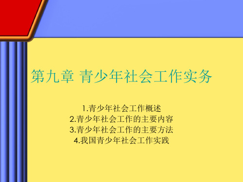 社会工作实务课件——青少年社会工作实务