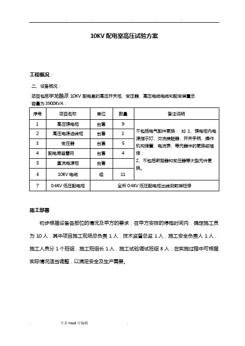 高压电气预防性试验方案