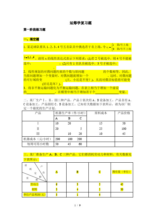 运筹学天津大学作业参考答案