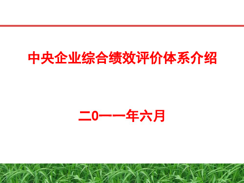 中央企业综合绩效评价体系介绍