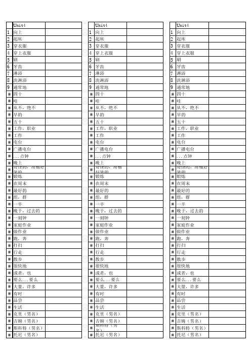 鲁教版英语六年级下册unit4