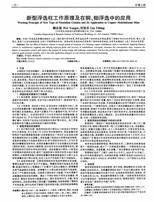 新型浮选柱工作原理及在铜、钼浮选中的应用