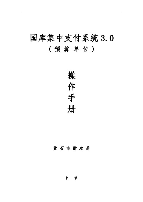 国库集中支付系统3.0预算单位操作手册范本