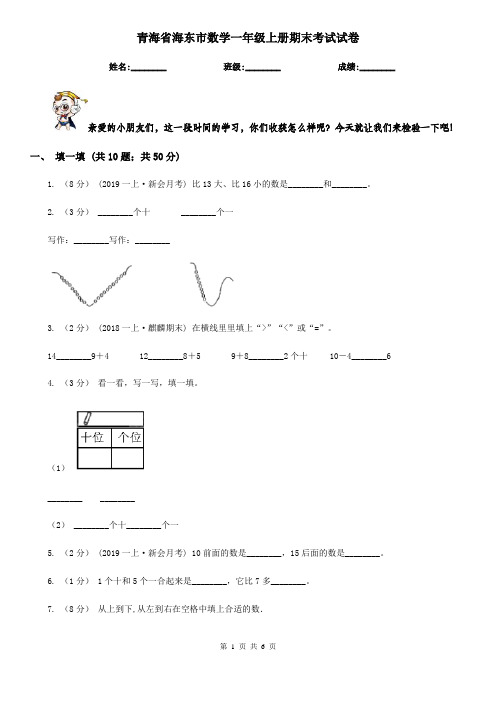 青海省海东市数学一年级上册期末考试试卷