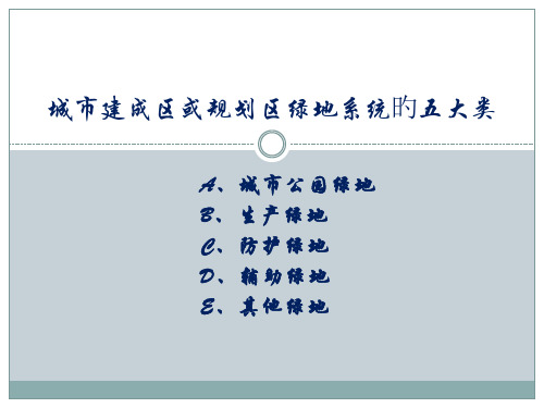 绿地系统的五大类