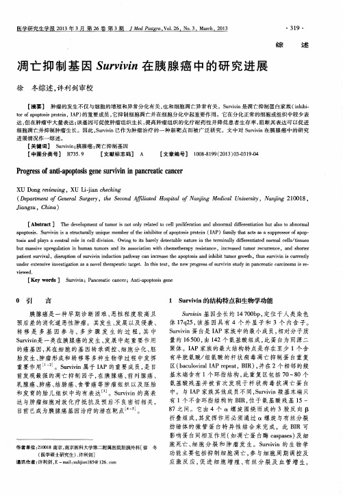 凋亡抑制基因Survivin在胰腺癌中的研究进展