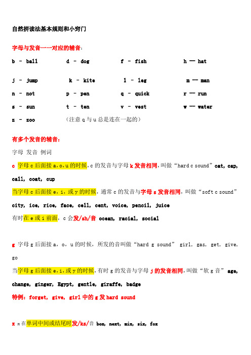 自然拼读法基本规则和小窍门