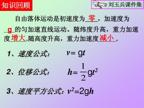 2.6伽利略对自由落体运动的研究