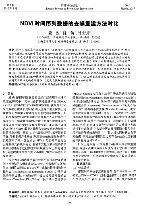 NDVI时间序列数据的去噪重建方法对比