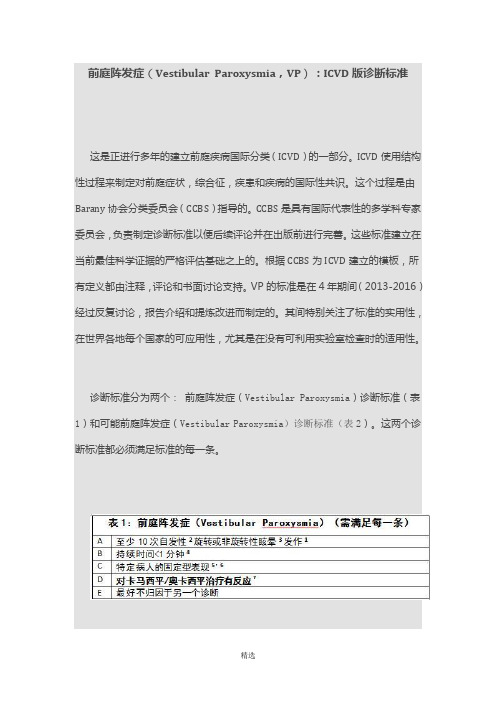 前庭阵发症诊断标准-ICVD