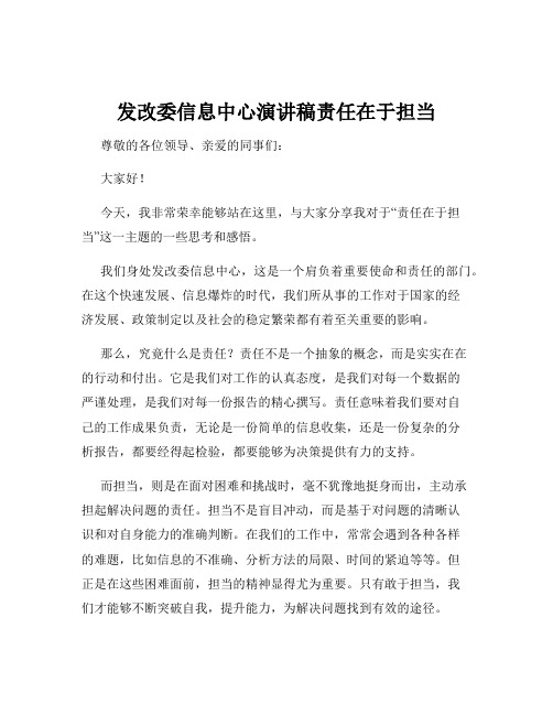 发改委信息中心演讲稿责任在于担当