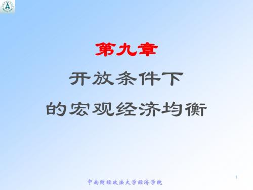 中南财经政法大学宏观经济学第九章开放经济条件下的宏观经济均衡(精)