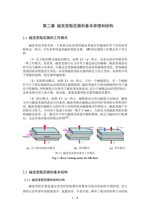 (完整版)磁流变阻尼器的基本原理和结构