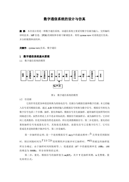 数字通信系统设计方案与仿真