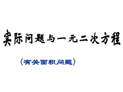 10.11.一元二次方程的实际运用(1)