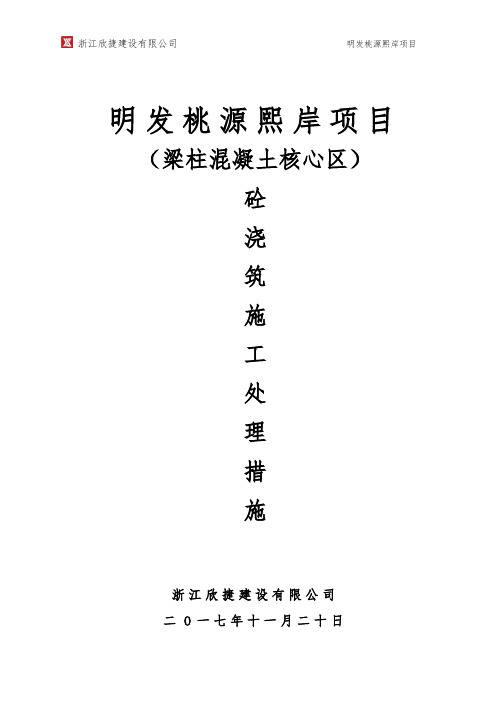 柱、梁核心区混凝土浇筑方案