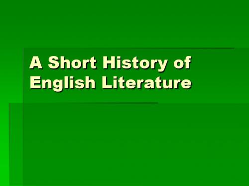 《英国文学》2014年9月10日课件