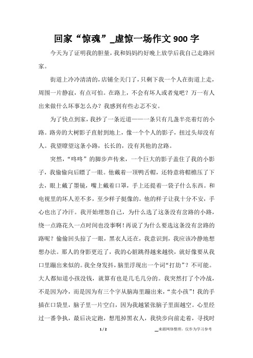 回家“惊魂”_虚惊一场作文900字