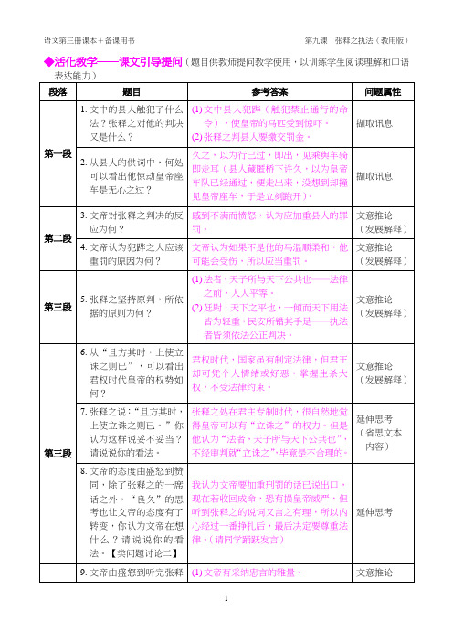 课文引导提问-张释之执法