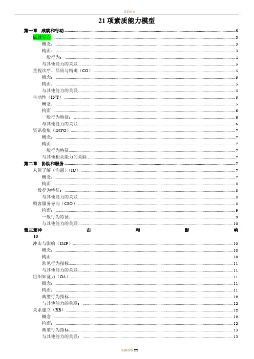 麦克利兰21项素质能力模型