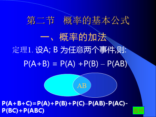 高等数学概率的基本公式