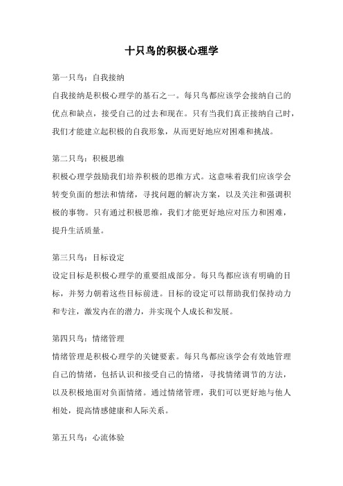 十只鸟的积极心理学