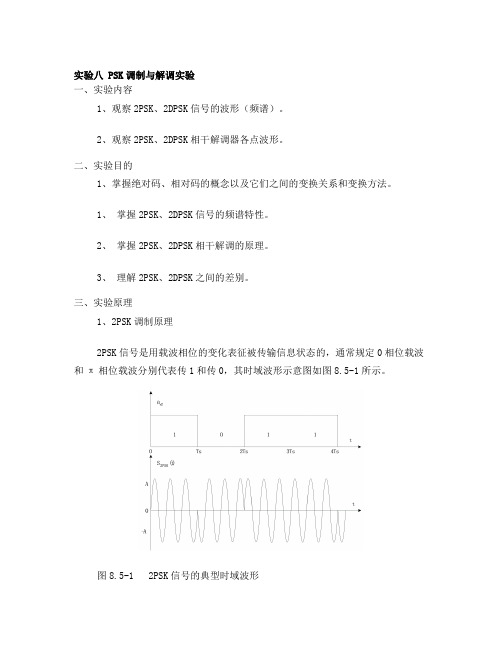实验五PSK调制与解调实验