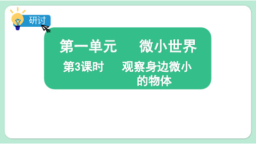 教科版六年级科学上册第一单元第3课时  观察身边微小的物体  教学课件