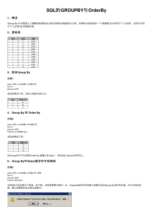 SQL的GROUPBY与OrderBy