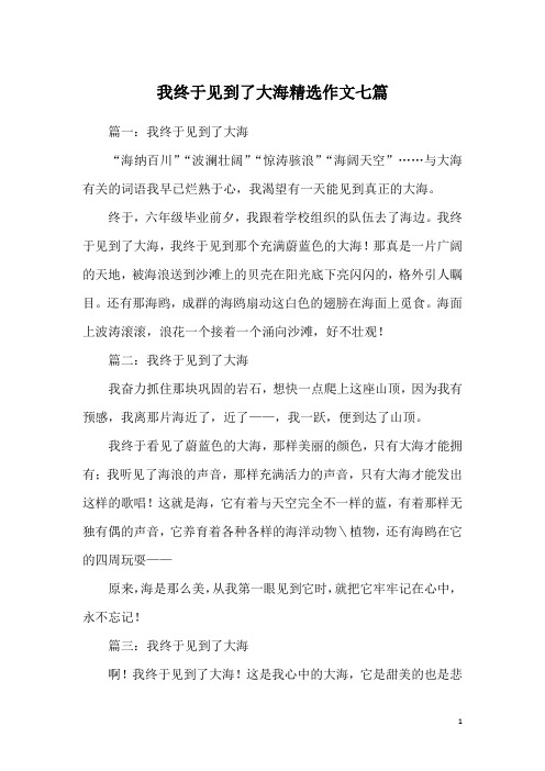 我终于见到了大海精选作文七篇