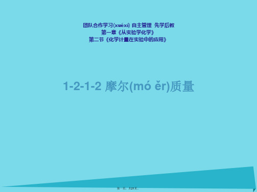 海南省国兴中学高中化学1.2.1.2摩尔质量课件新人教版必修1