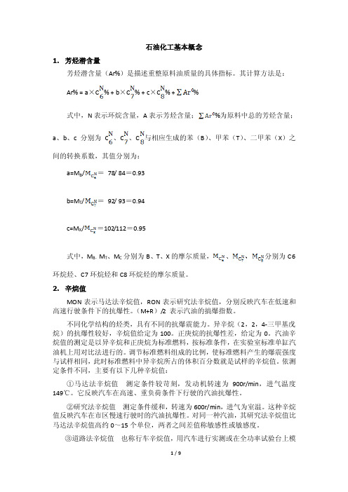 石油化工基本概念